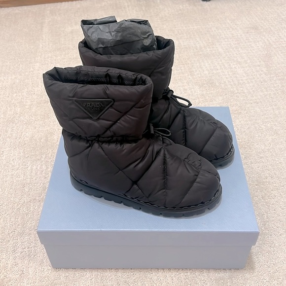 Prada Women's Black Quilted Boots - Picture 2 of 15